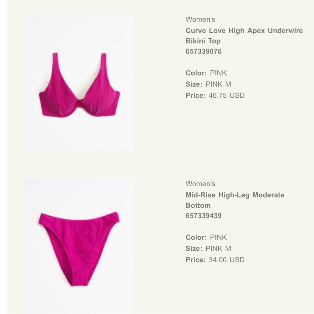 Abercrombie & Fitch Pink Bikini Set